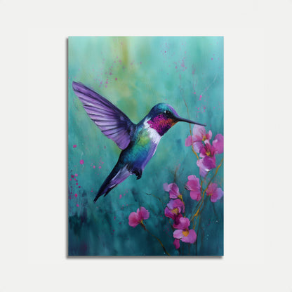 Vibrant Hummingbird Flight Poster
