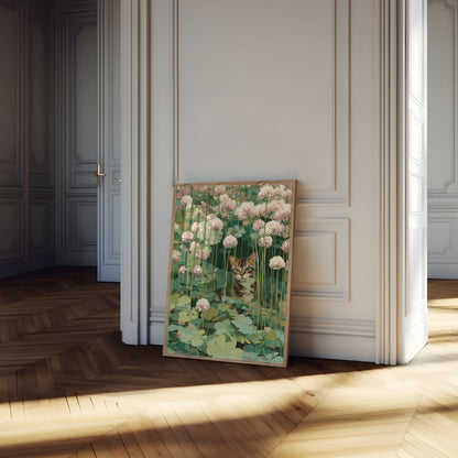 Cat Among Water Lilies Poster