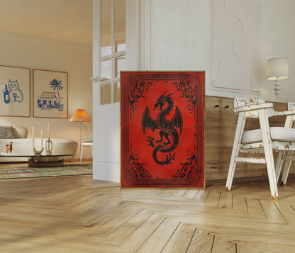 Póster del Reino Mítico del Dragón Carmesí