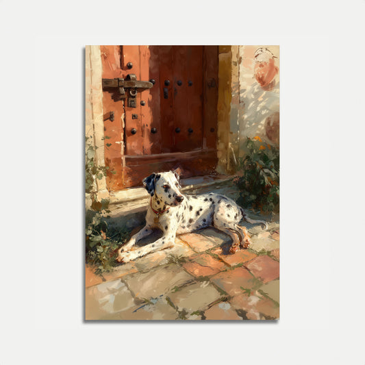 Sunlit Dalmatian Doorway Poster