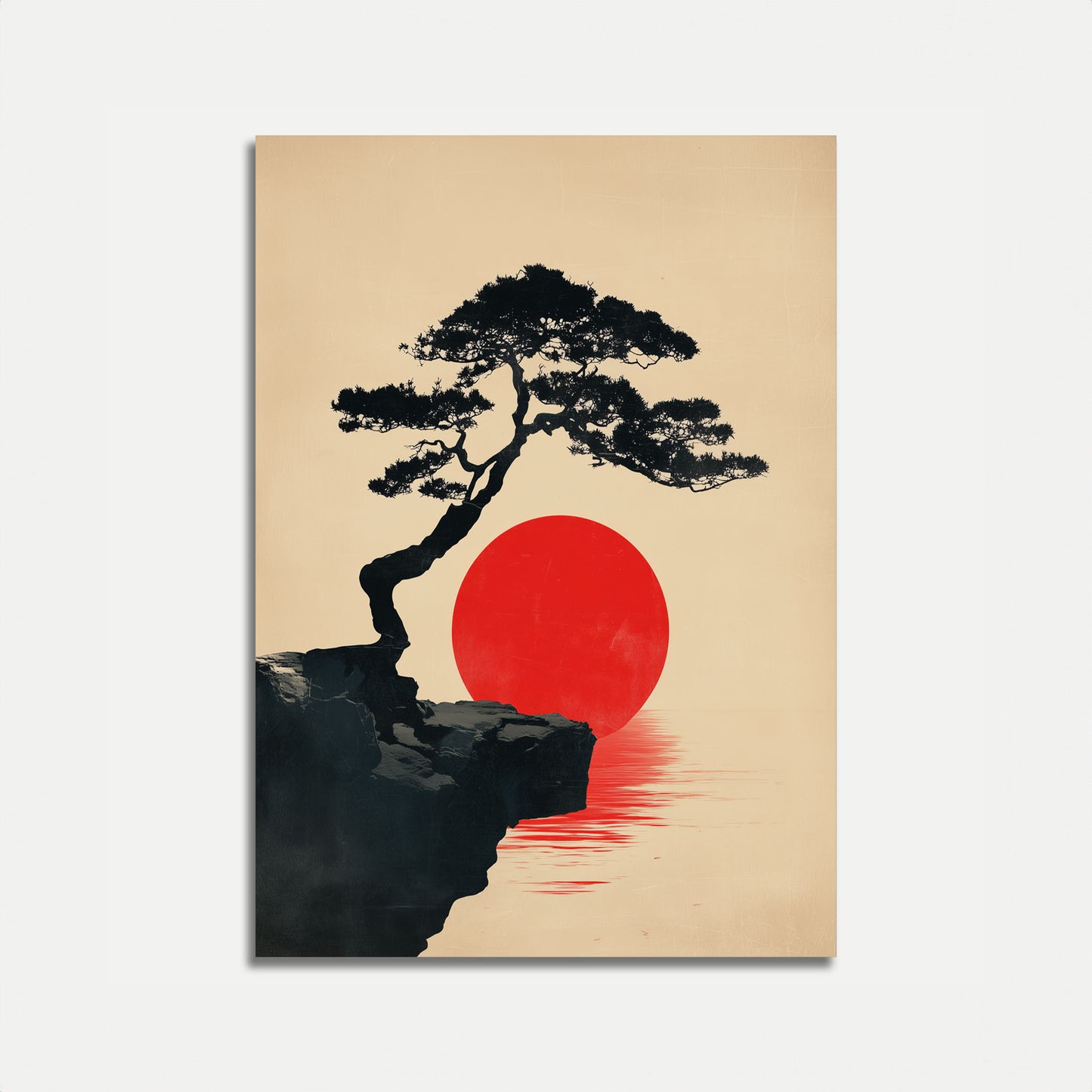 Bonsai-træ Solnedgang Landskabsplakat