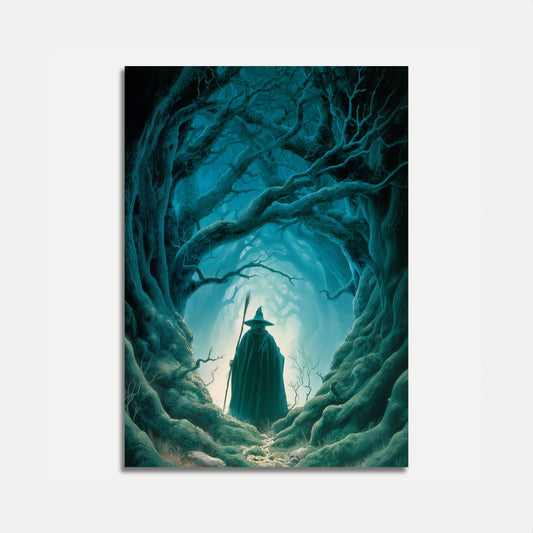 Wizard in Enchanted Forest Poster