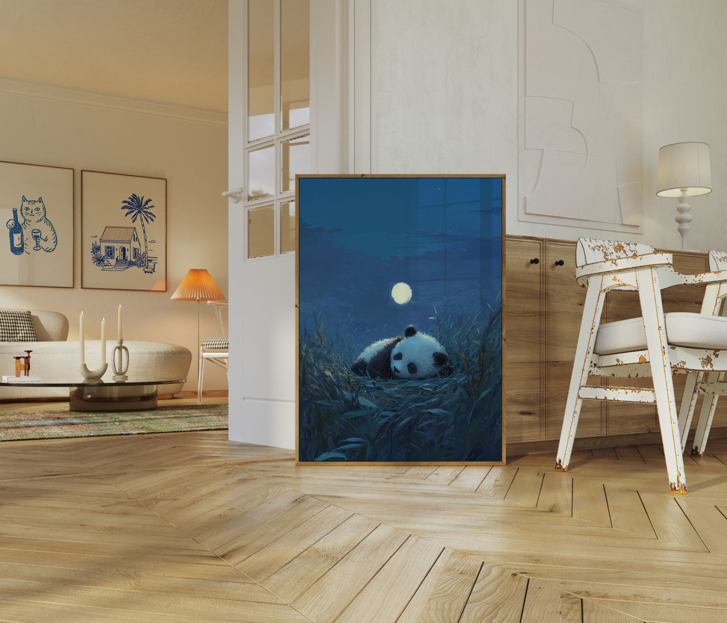 Moonlit Panda Slumber Poster