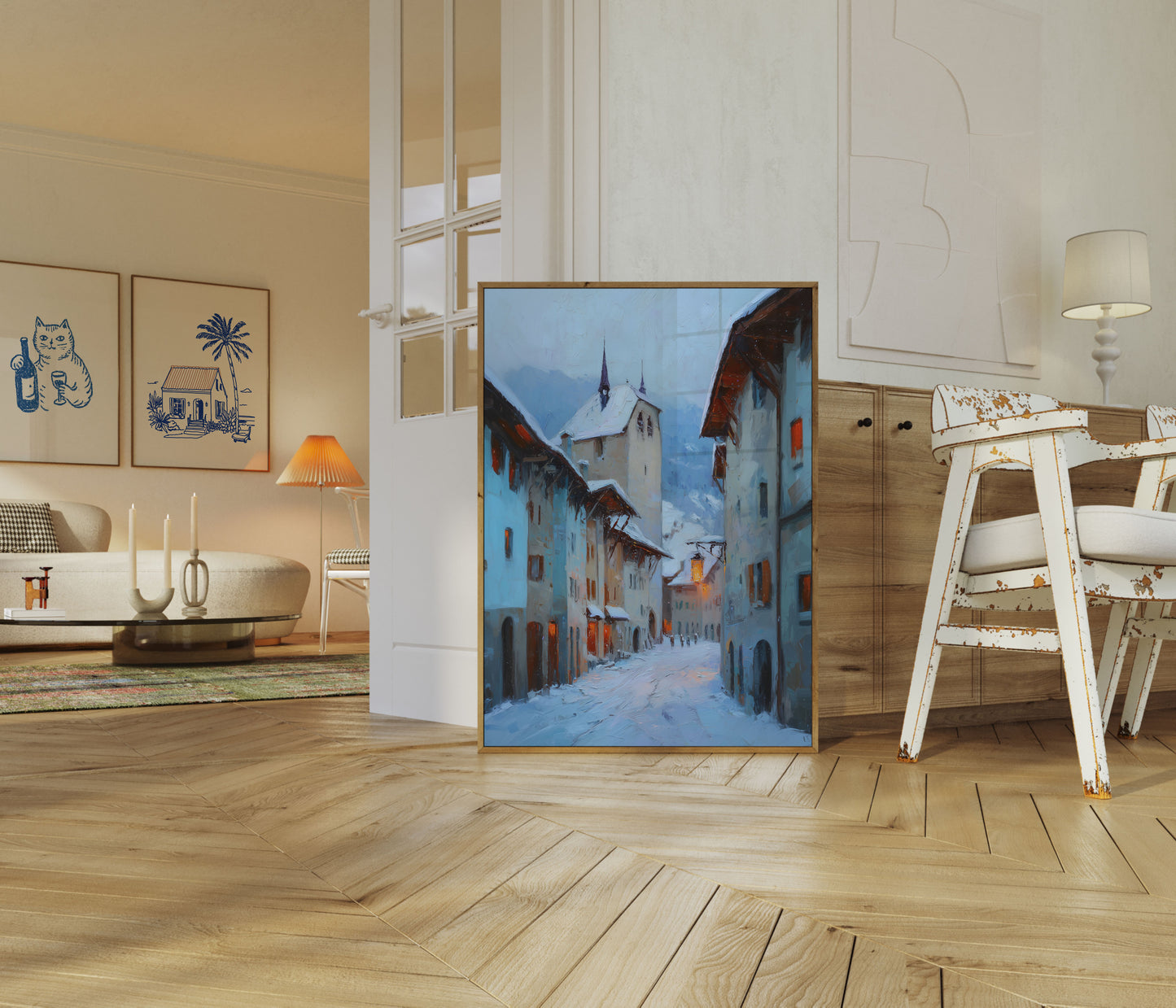 Alpine Village Winter Evening Poster

Alpinlandsby Vinteraften Plakat