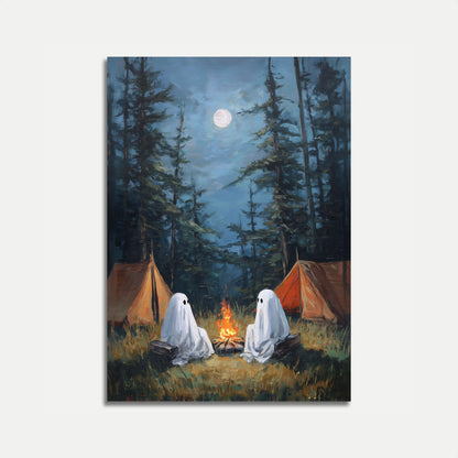 Spookachtige Kampvuur Geest Camping Poster