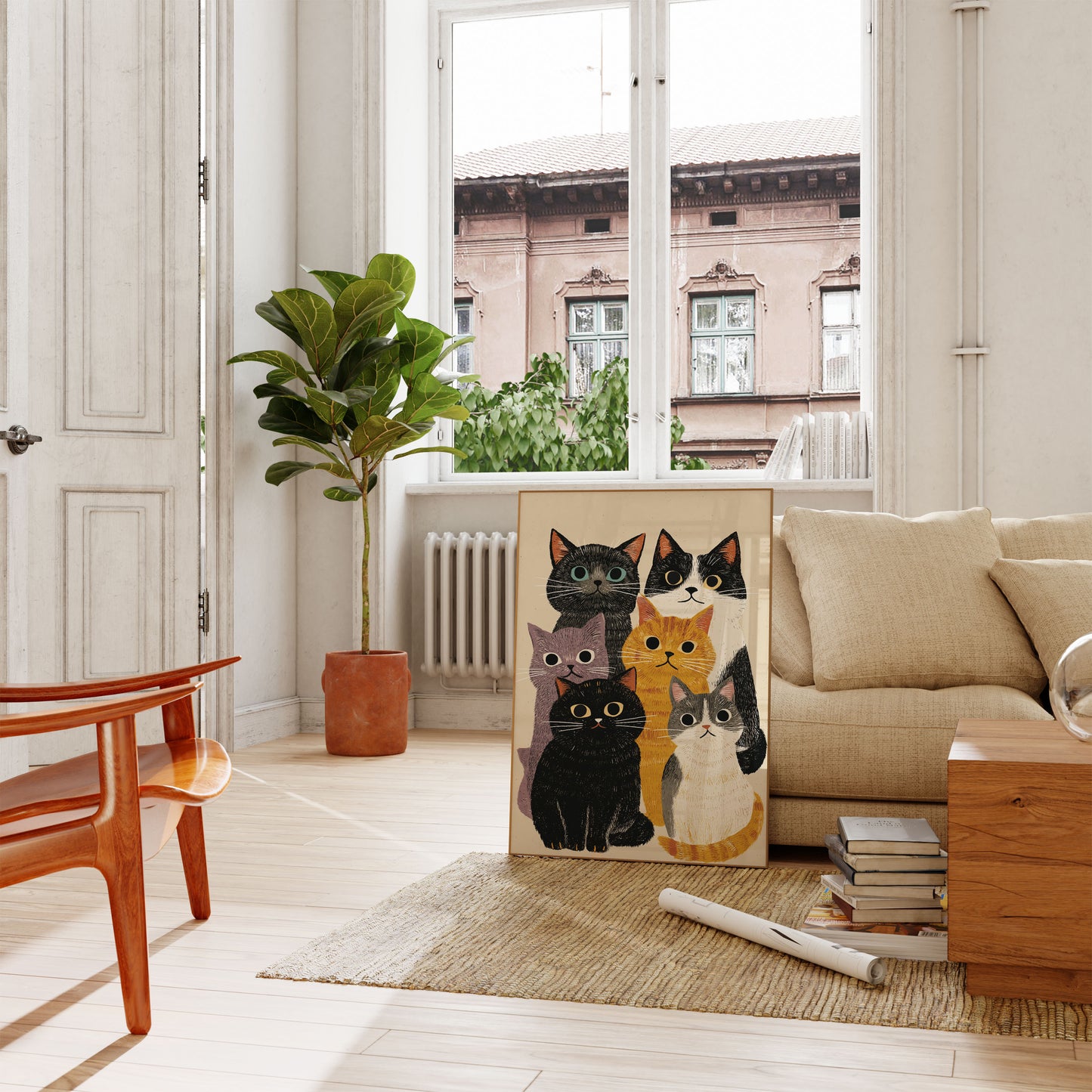 Colorful Cats Cluster Poster