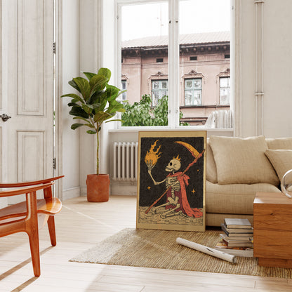 Skeleton King Cosmic Flame Poster