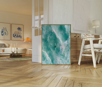 Poster Kayaker Onde Turchesi