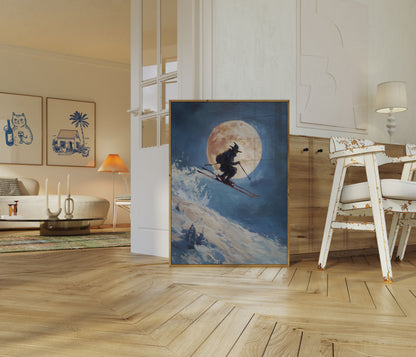 Poster der mondbeschienenen Ski-Hexe