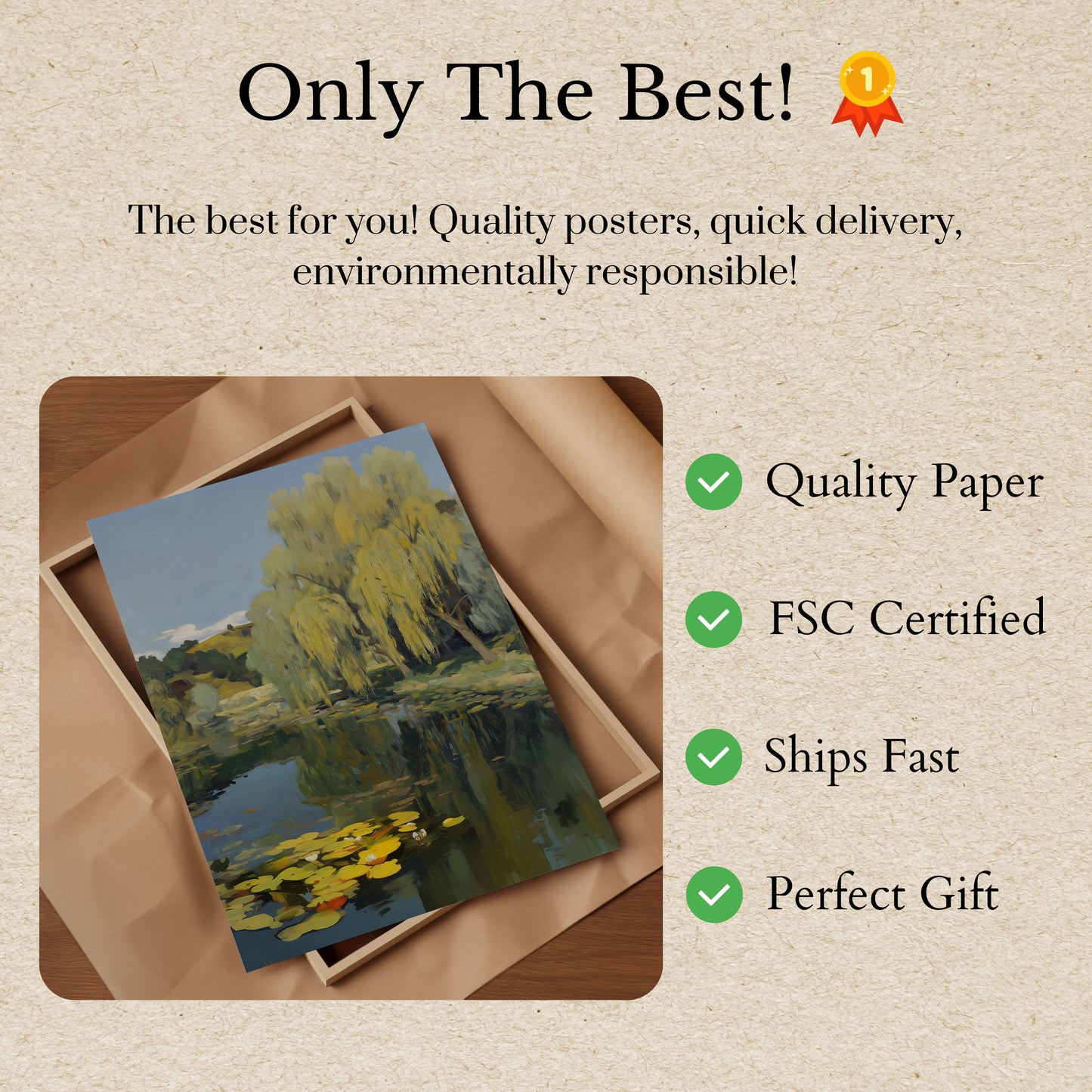 Willow Pond Reflection Poster