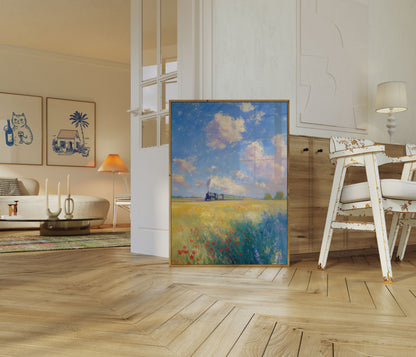 Plakat Pociąg Parowy Przez Złote Pola