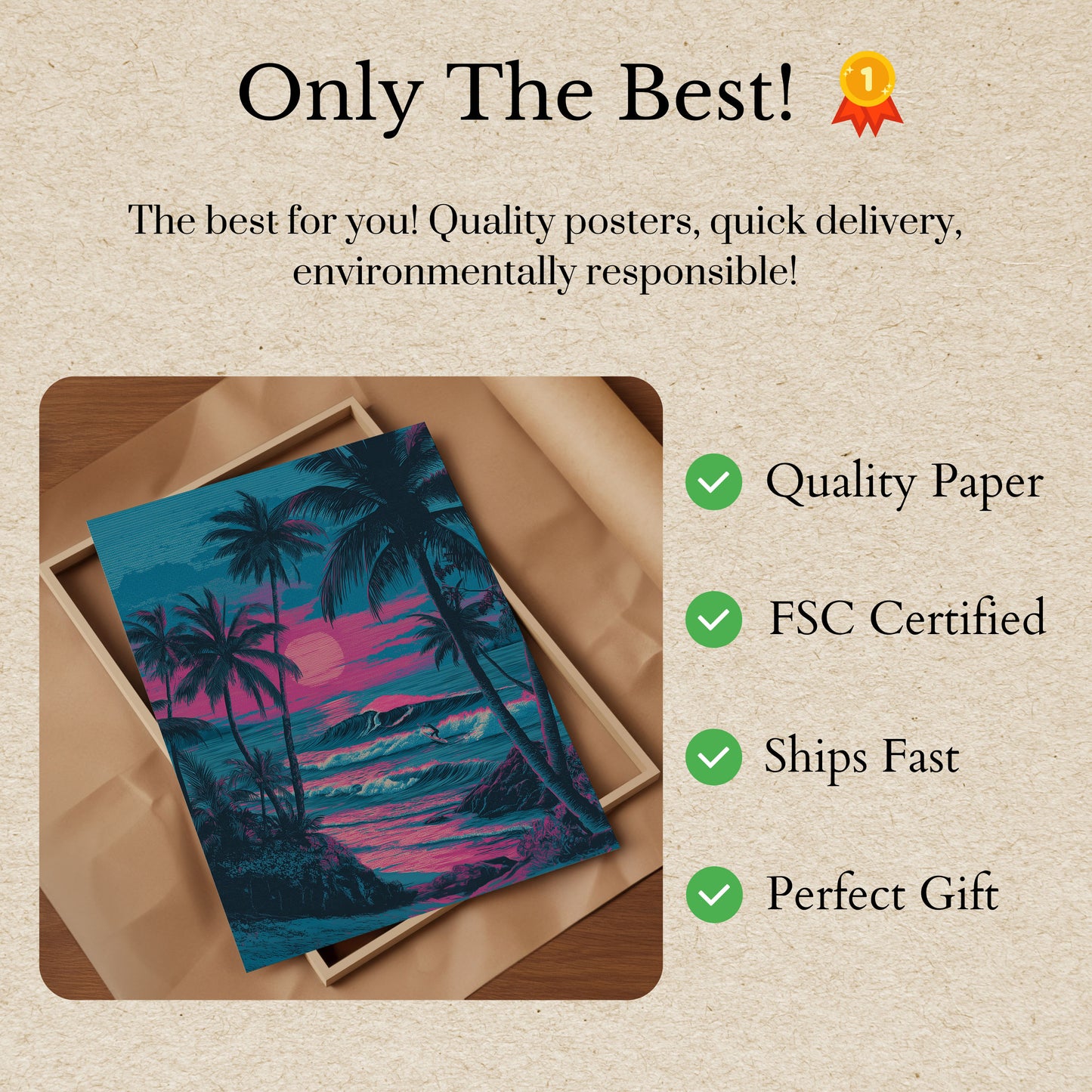 Sunset Surf Paradise Poster