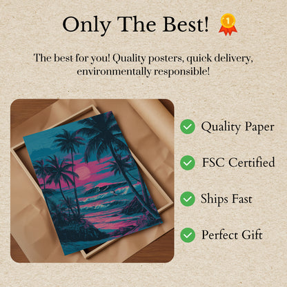 Sunset Surf Paradise Poster