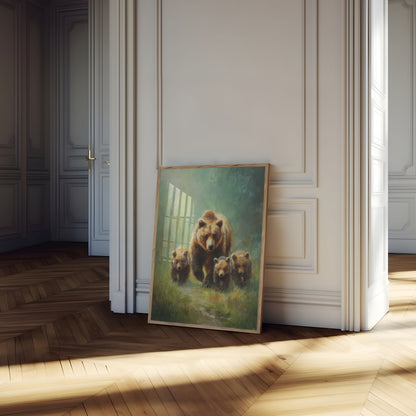Poster Mamma Orsa e Cuccioli