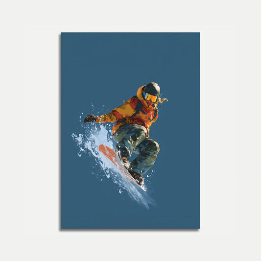 Dynamic Snowboarding Mountain Rush Poster