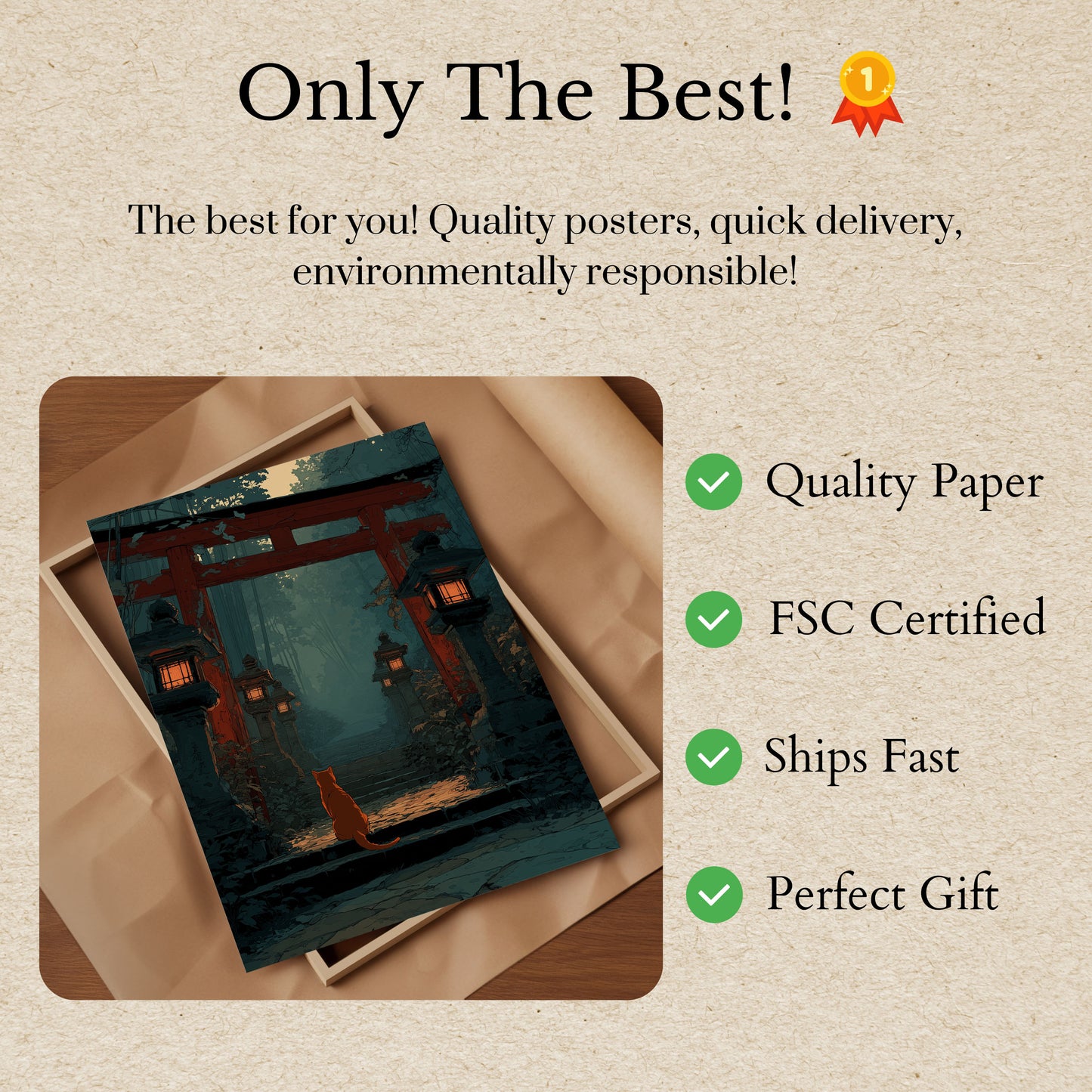 Mistyczny Kot przy Starożytnej Bramie Plakat