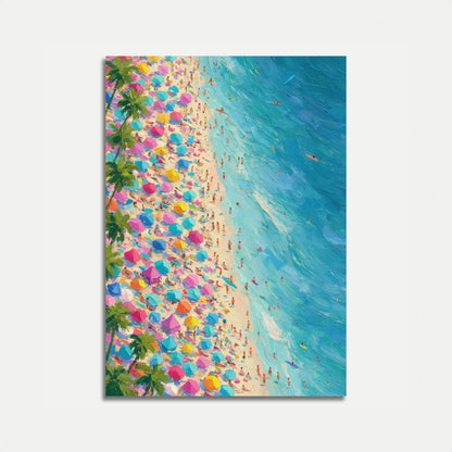 Ombrelloni Colorati da Spiaggia Poster Aereo