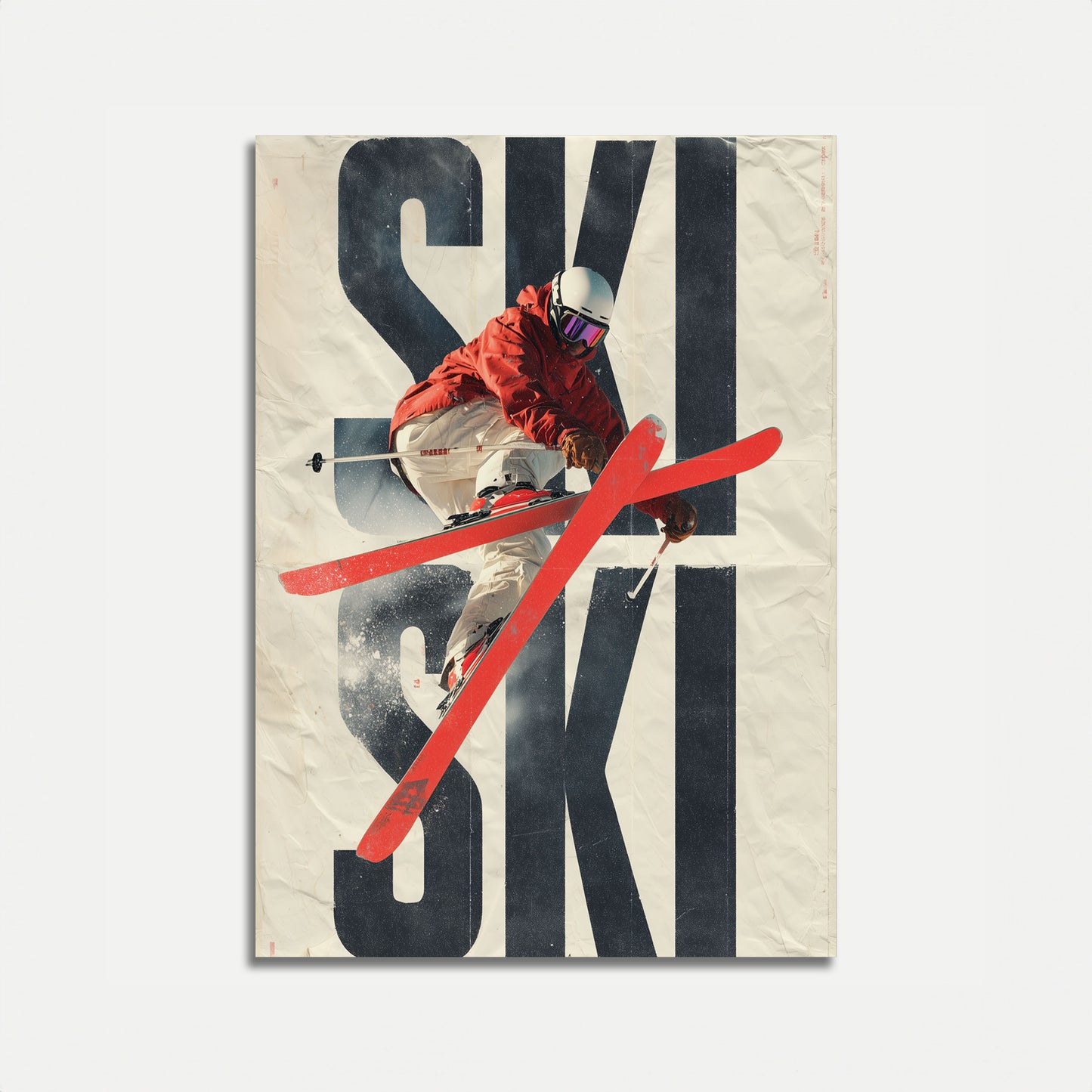 Ski Mountain Action Poster