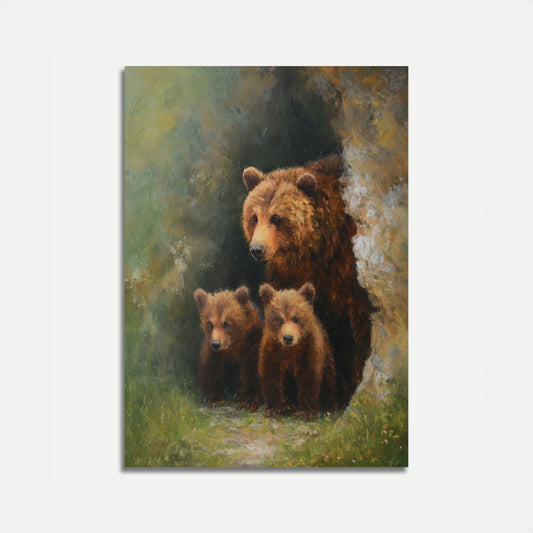 Björnfamilj i Naturen Affisch