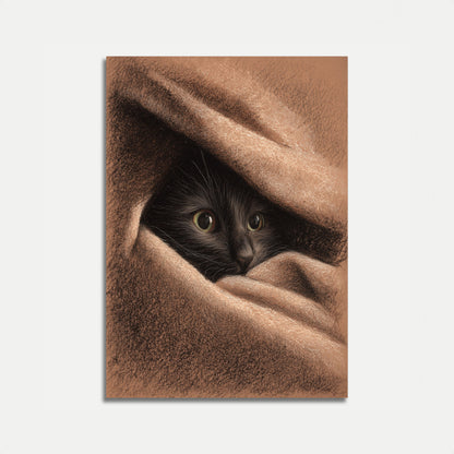 Black Cat Peeking Through Poster