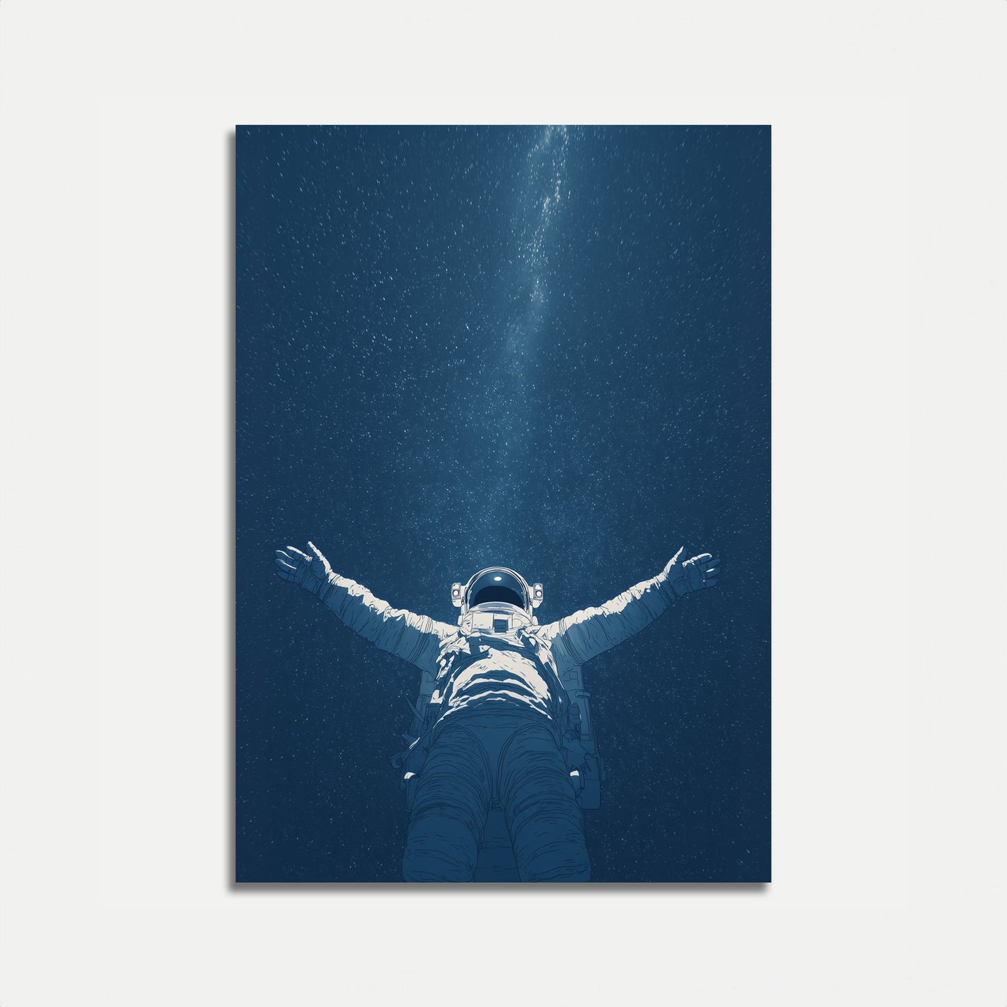 Starry Space Embrace Poster