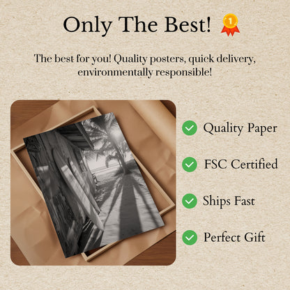 Póster de la Cabaña de Tabla de Surf en la Playa