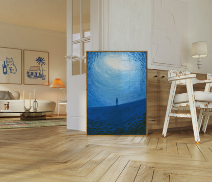 Plakat: Dykker udforsker havdybet
