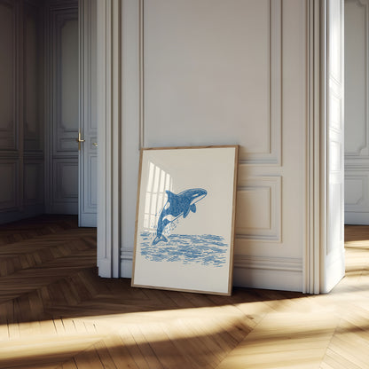 Leaping Orca Ocean Poster