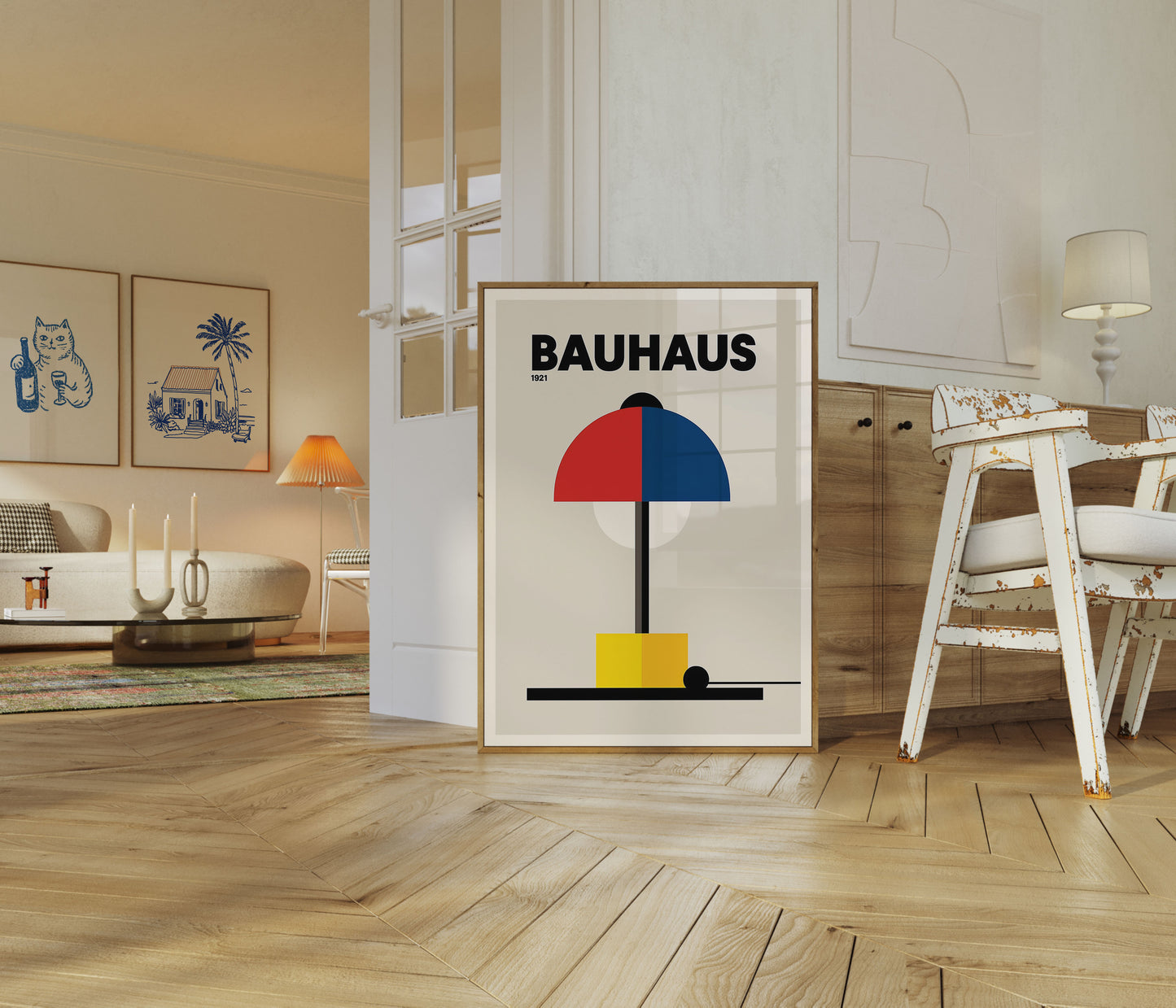 Vintage Bauhaus Lamp Design Poster