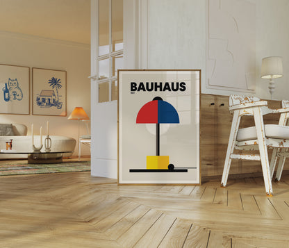 Vintage Bauhaus Lamp Design Poster