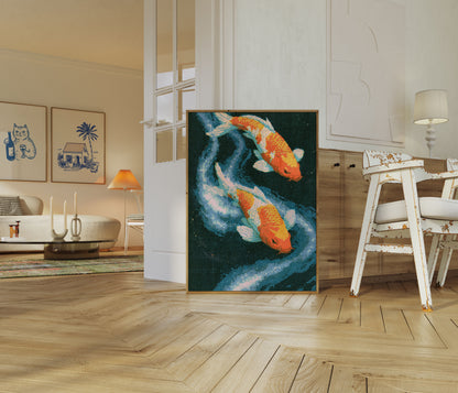 Koi-Karpfen im Wasser Poster