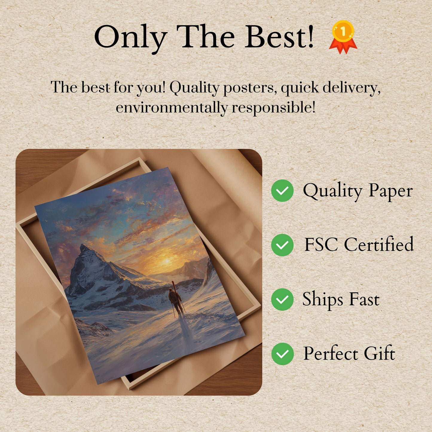 Mountain Peak Sunrise Poster