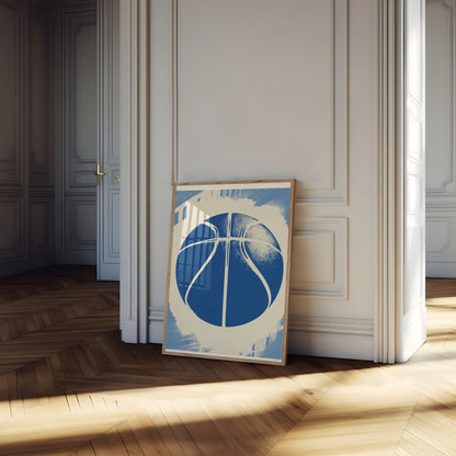 Blue Basketball Graphic Art Poster
