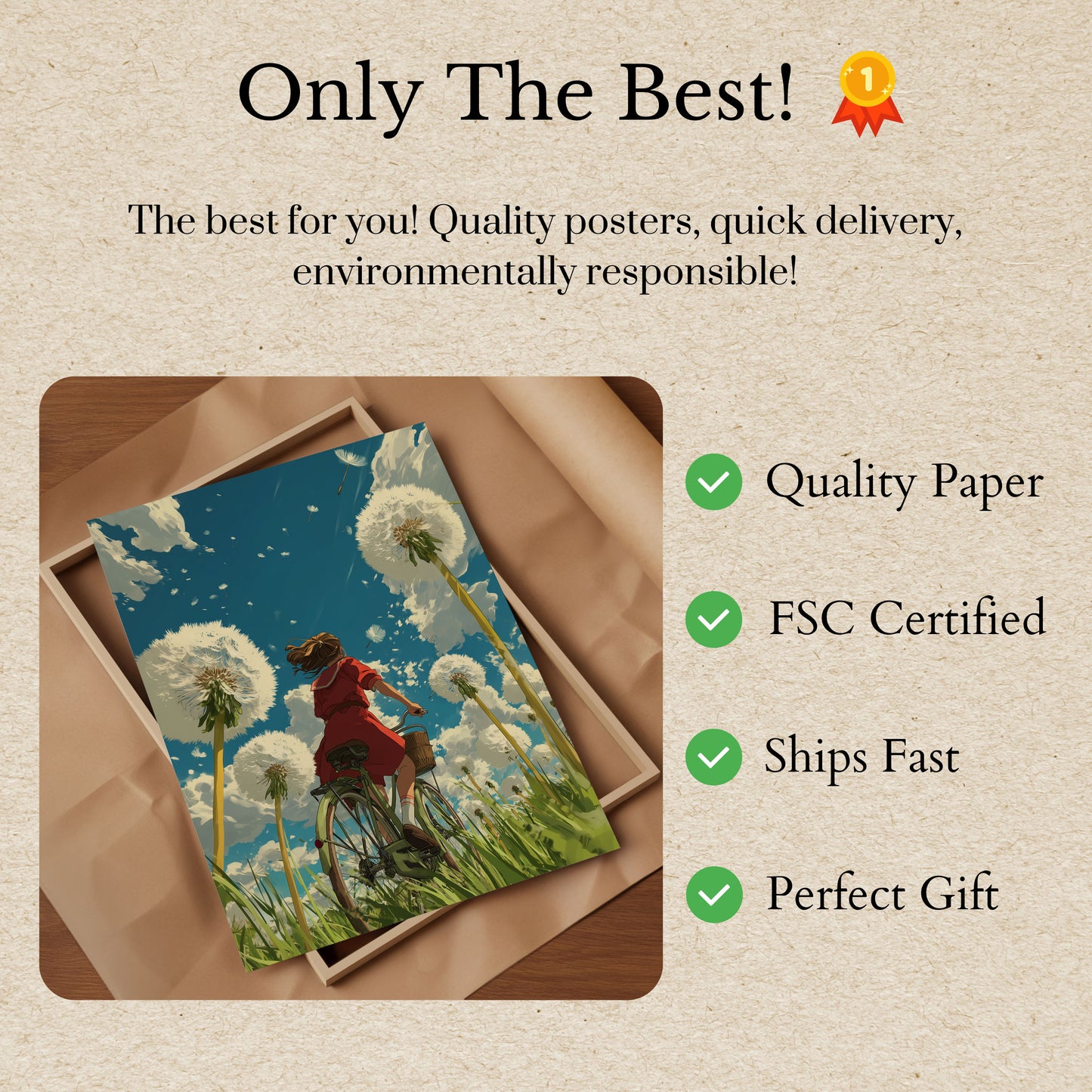 Summer Bicycle Dandelion Dream Poster