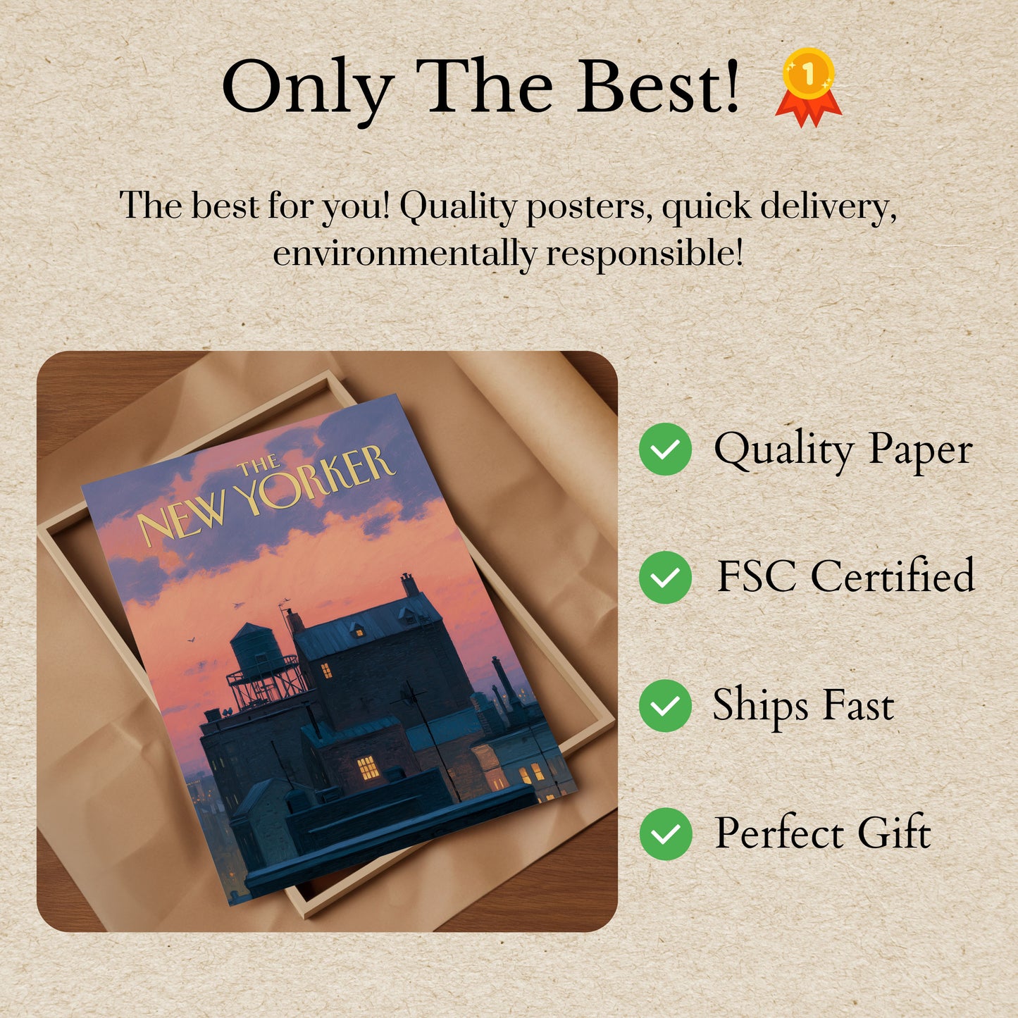 New York Urban Sunset Poster