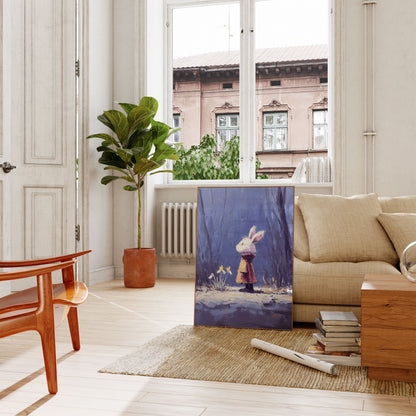 Hase im Schneeblutenwald-Poster