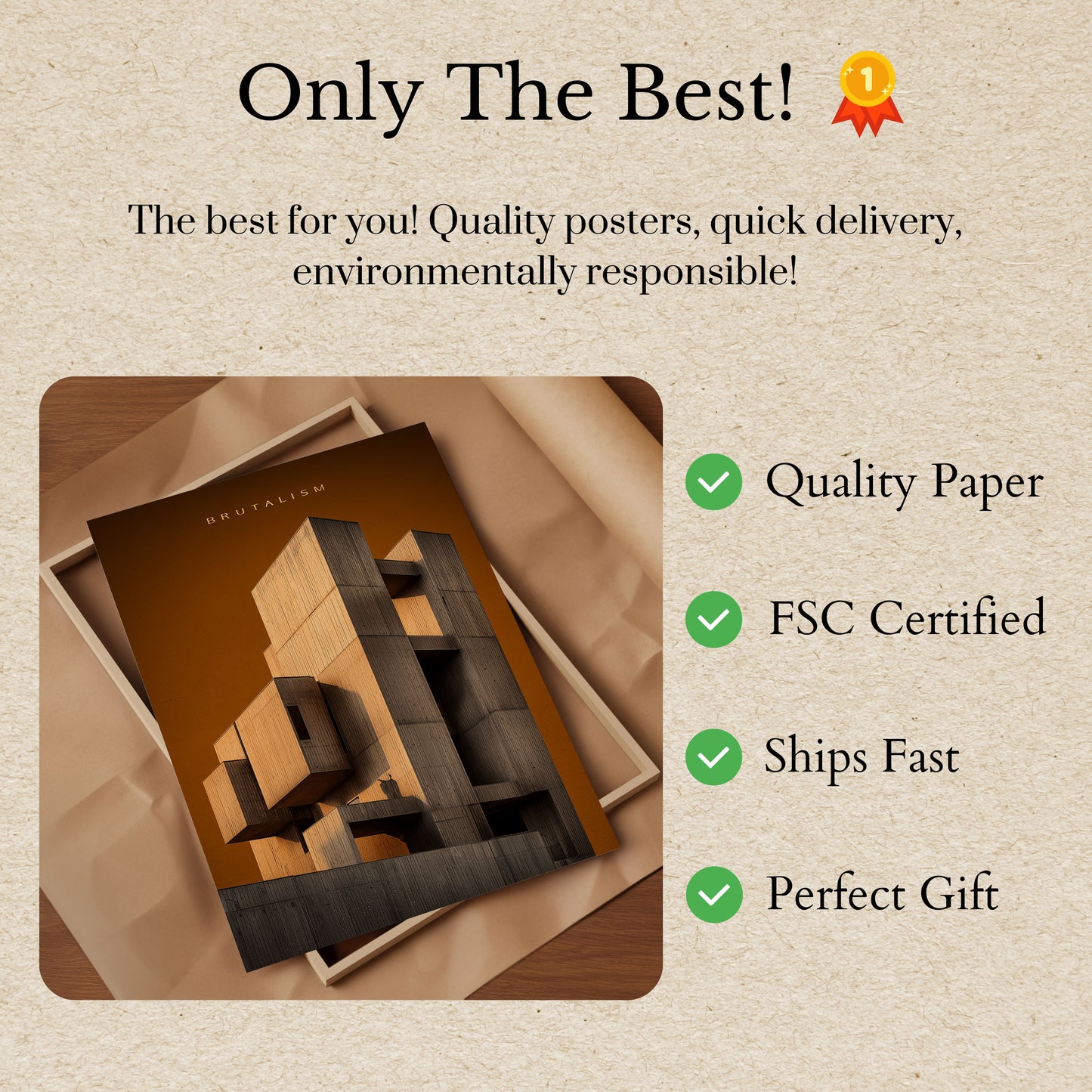 Geometric Brutalist Architecture Poster