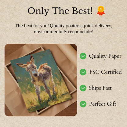 Fröhlicher Esel in Weidelandplakat