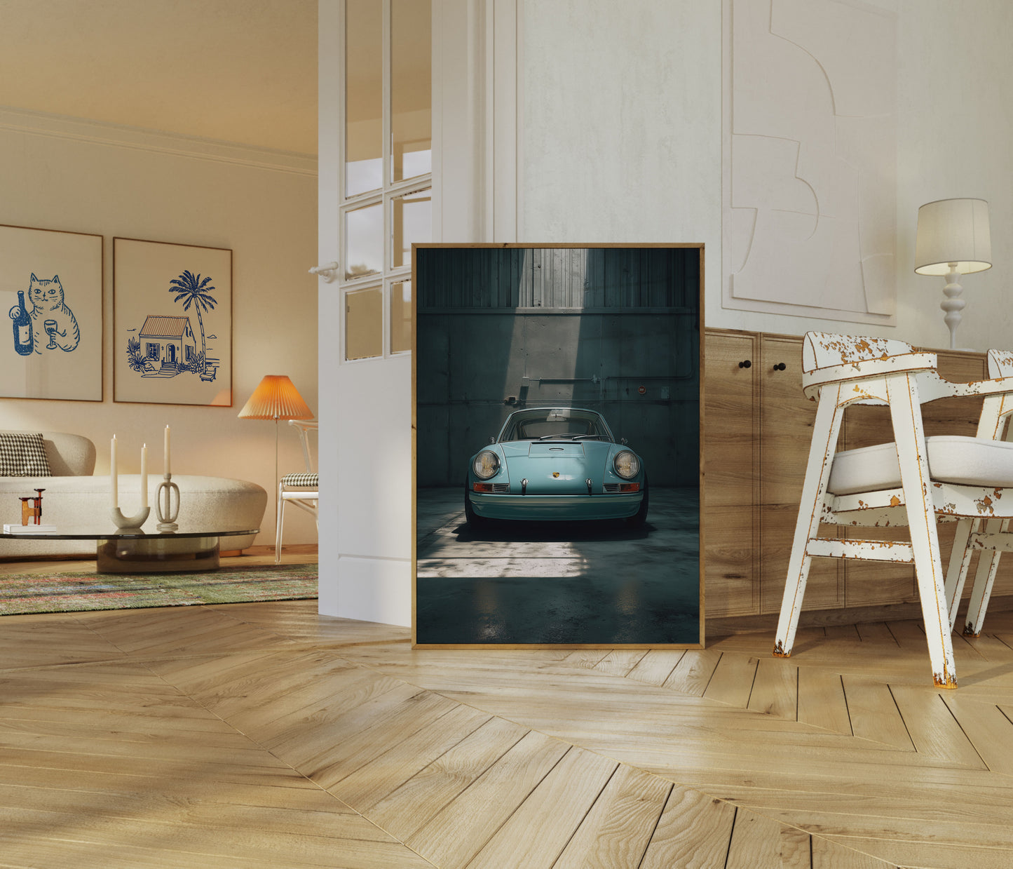 Classic Blue Porsche 911 Poster