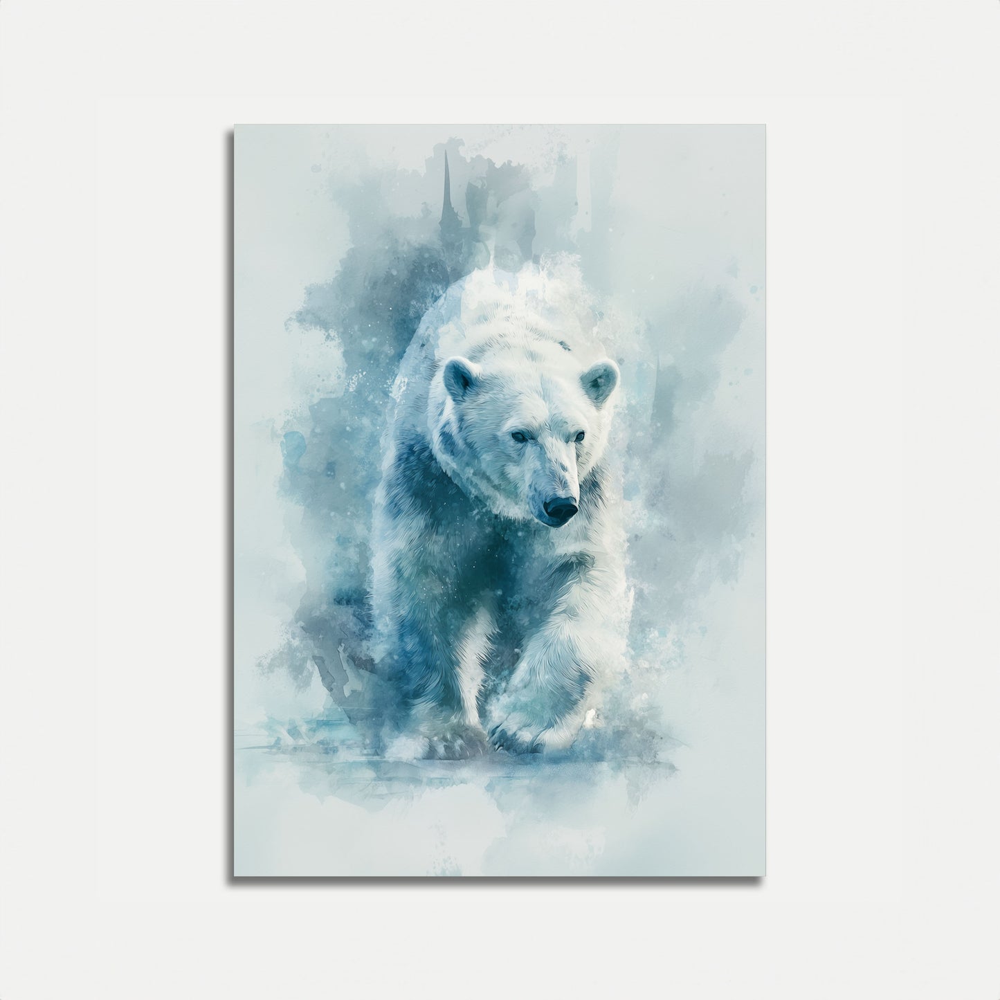Póster etéreo de oso polar invernal