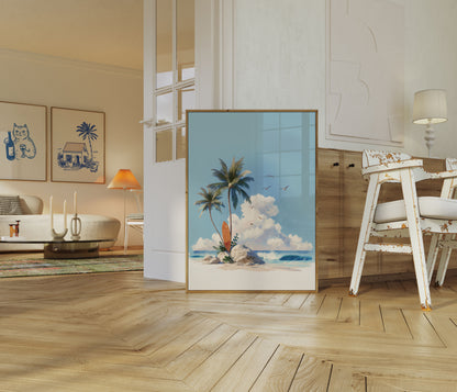 Tropical Surfing Paradise Poster