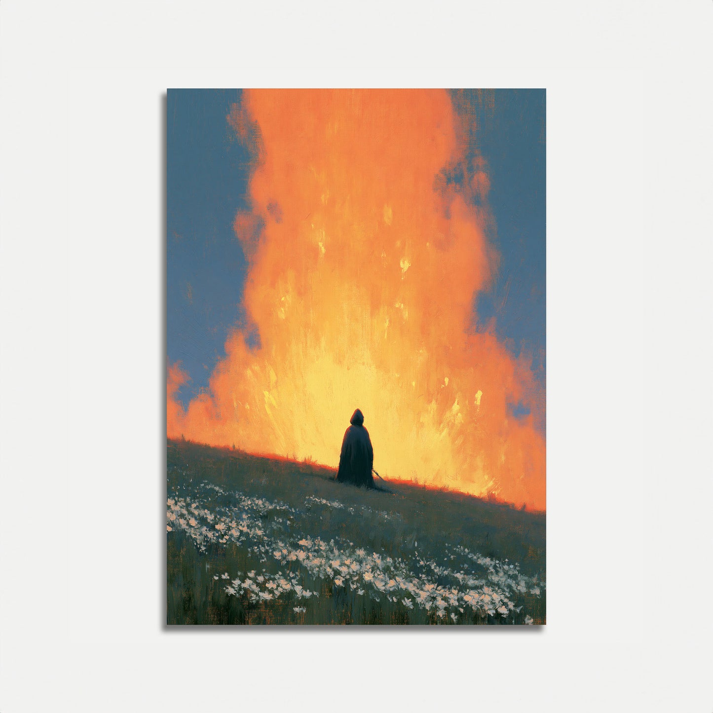Solitary Figure in Fire Poster