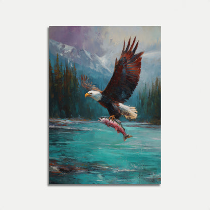 Poster Aquila che Cattura il Salmone