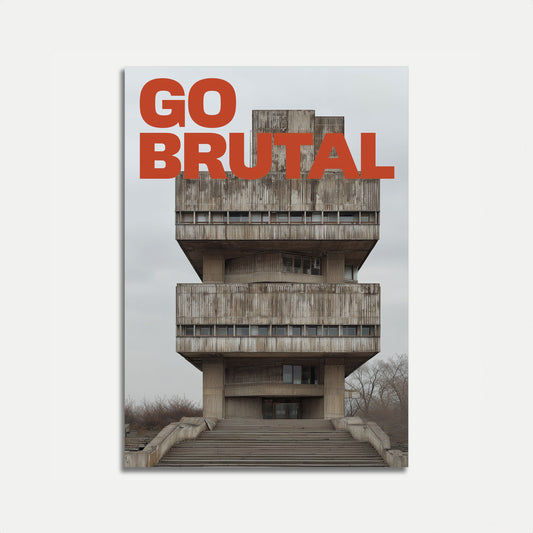 Concrete Brutalism Architecture Poster