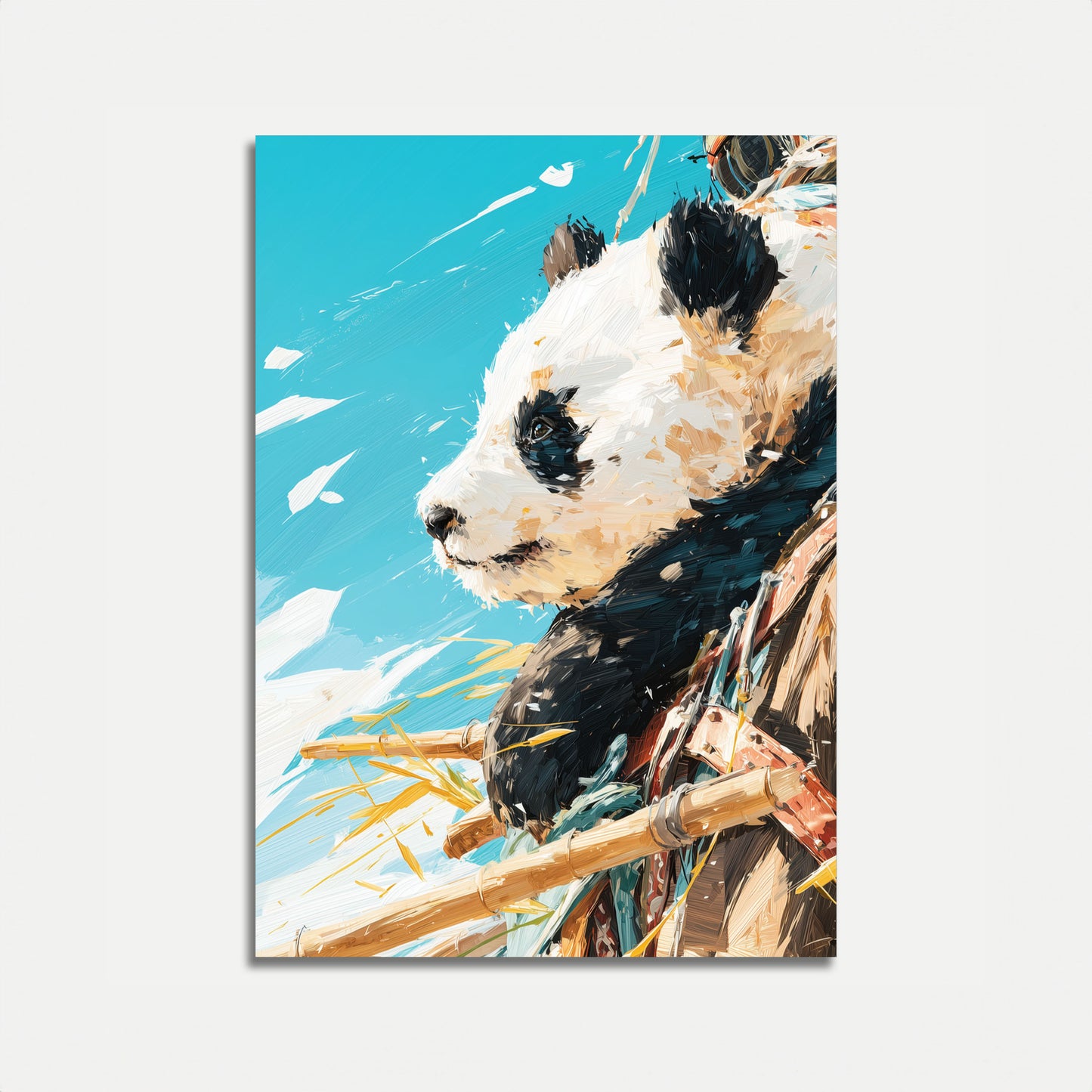 Konstnärlig Panda Bambukrigaraffisch