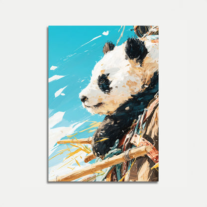Konstnärlig Panda Bambukrigaraffisch