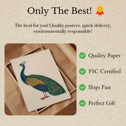 Majestic Blue Peacock Poster
