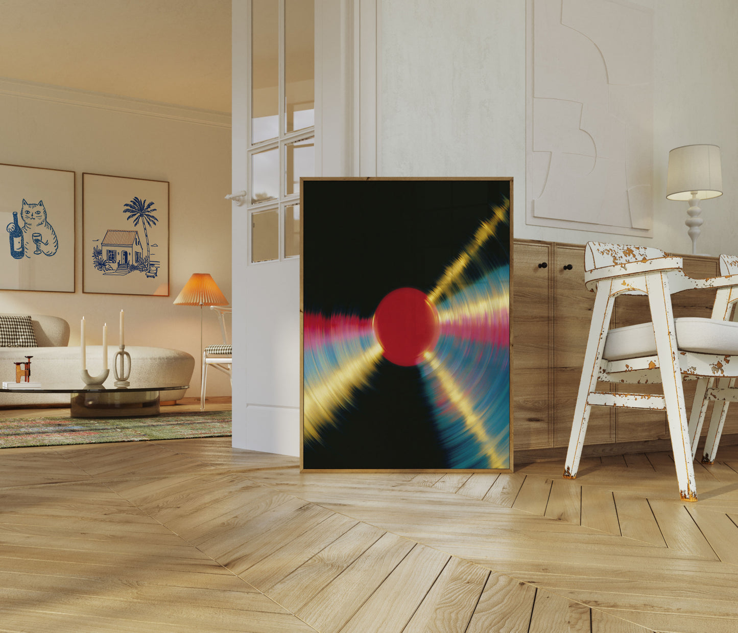 Rød kugle energiudbrud plakat
