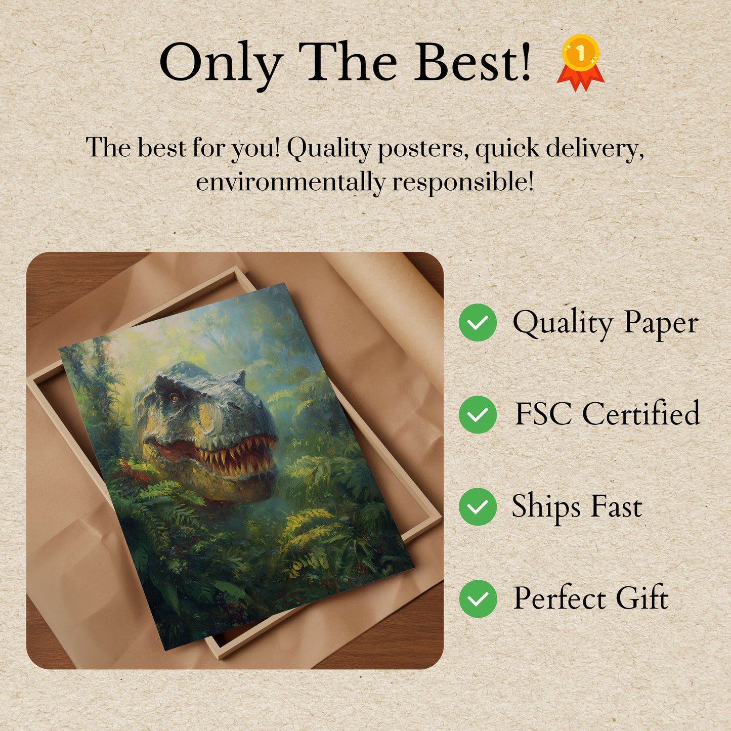 Póster del bosque de depredadores prehistóricos