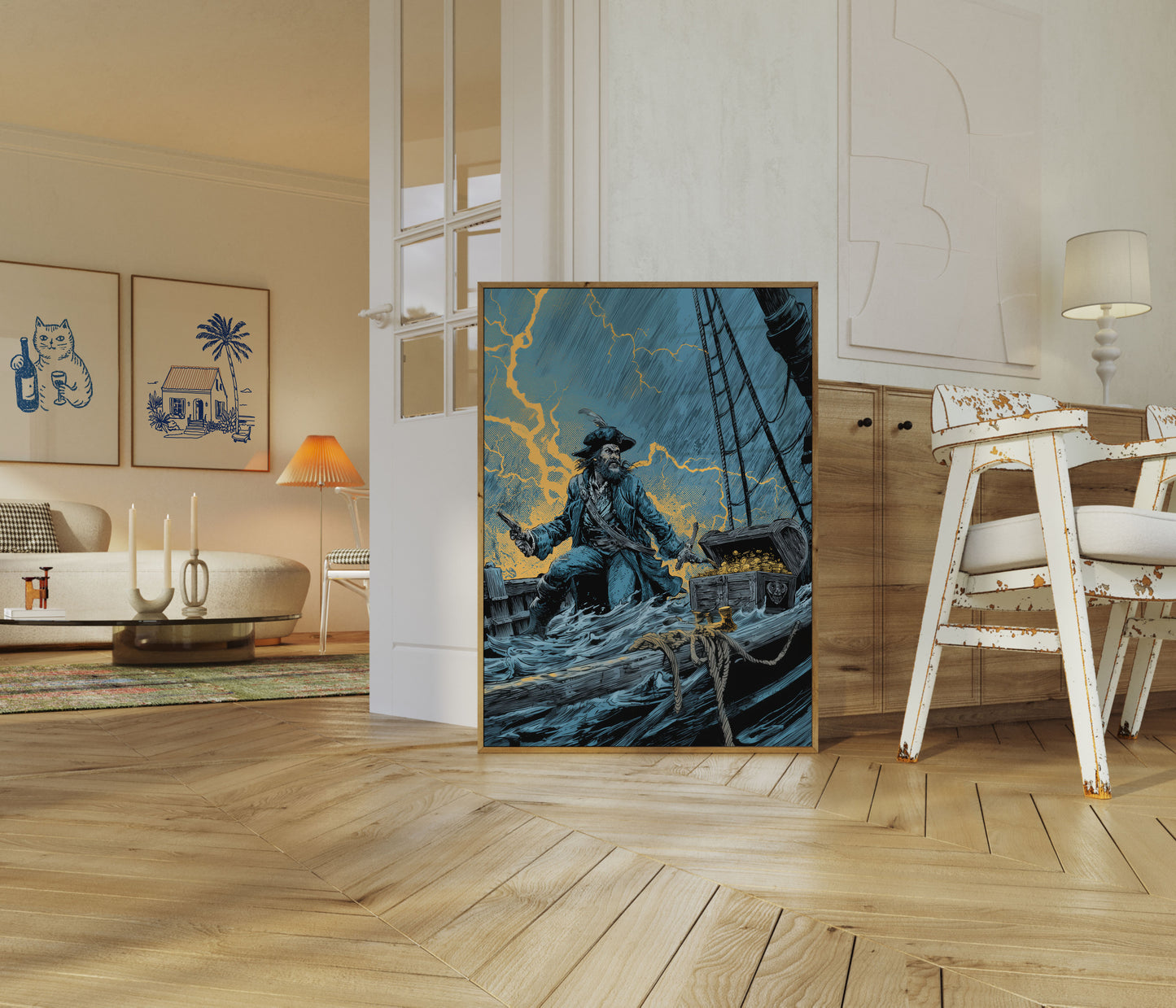 Stormy Pirate Treasure Poster